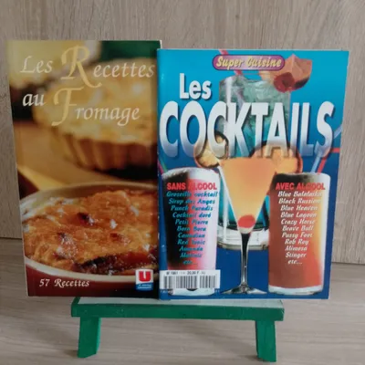 Lot de 2 livres, les cocktails, les recettes au fromage